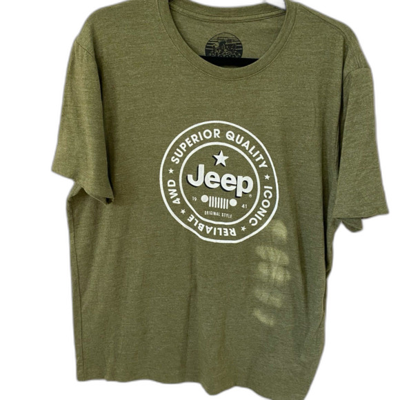 Jeep T-Shirt Men’s Size L Color Green Lucky Brand Graphic Tee - Picture 1 of 8